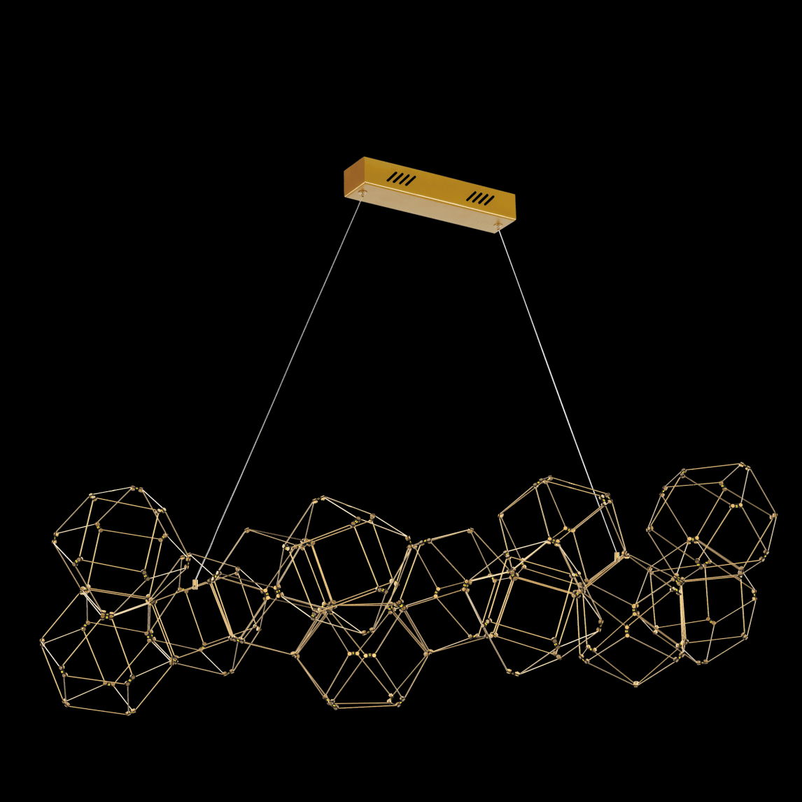 Lucciola 12 Prism Linear Pendant Brass - MD18001068-12ABRS