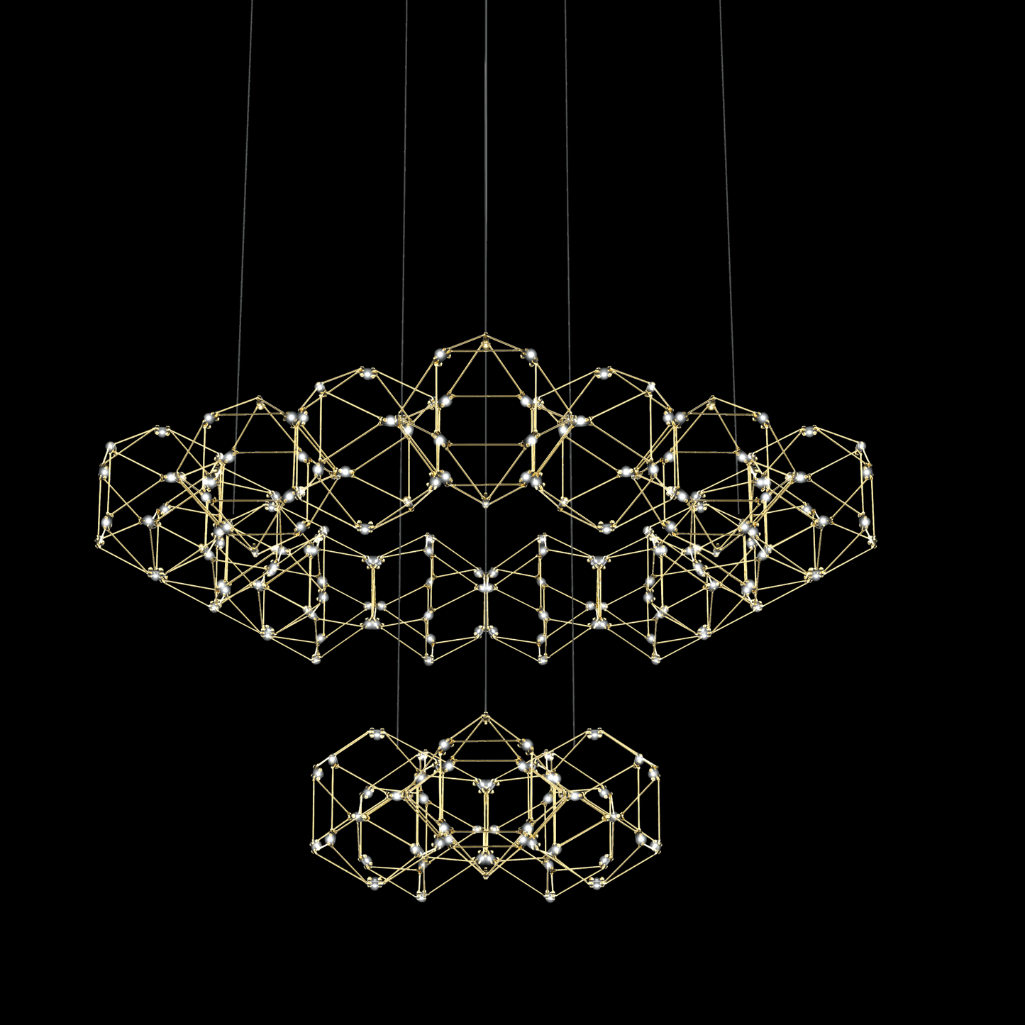 Lucciola 20 Prism 2 Tier Pendant Brass - MD18001068-20GBRS