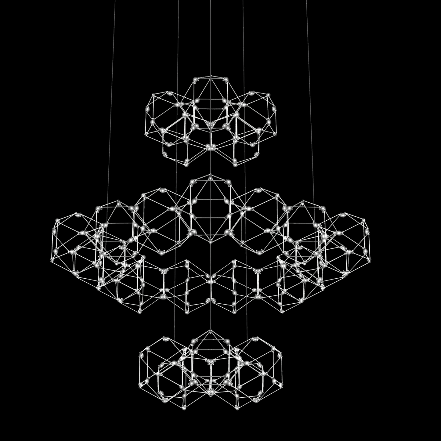 Lucciola 25 Prism 3 Tier Pendant Stainless Steel - MD18001068-25GSS