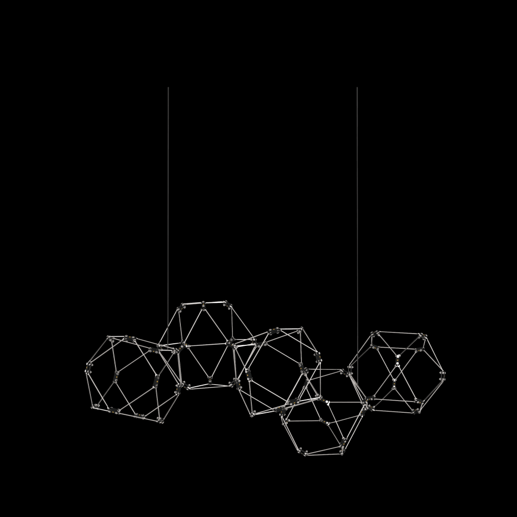 Lucciola 5 Prism Linear Pendant Stainless Steel - MD18001068-5ASS
