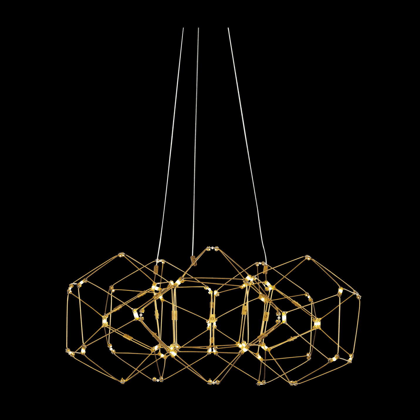 Lucciola 5 Prism round Pendant Brass - MD18001068-5GBRS
