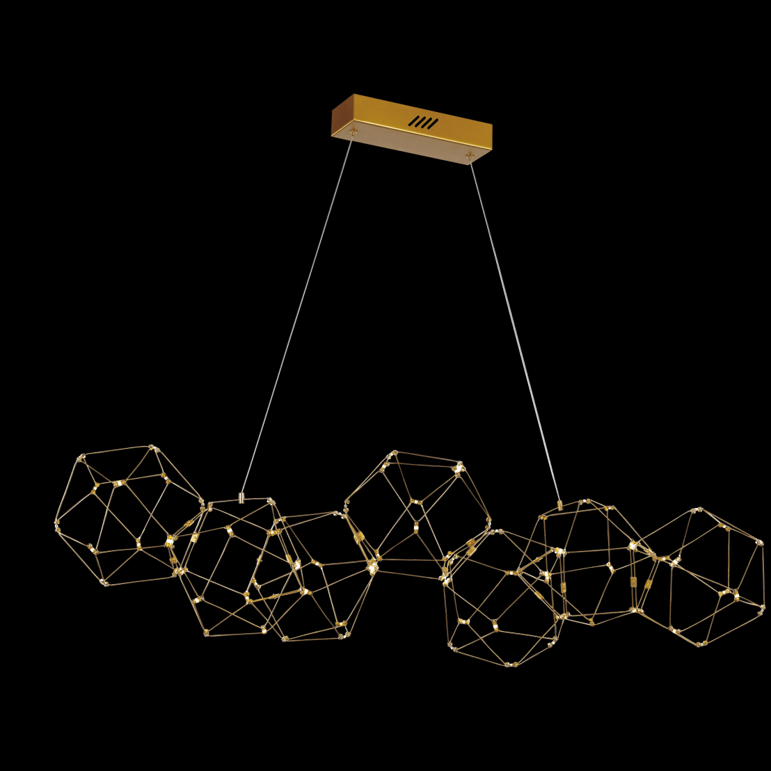 Lucciola 7 Prism Linear Pendant Brass - MD18001068-7ABRS