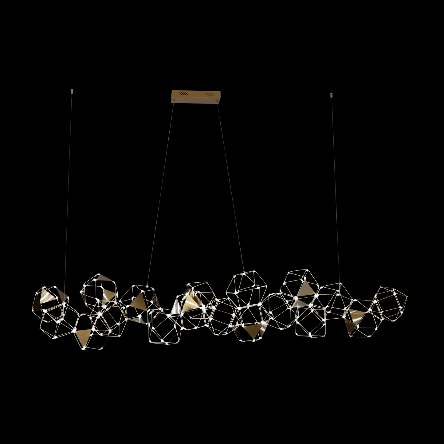 Lucciola Embellished 18 Prism Linear Pendant Brass - MD19001068-18BBRS