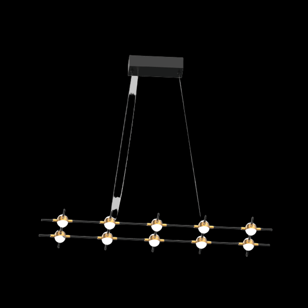 Molecular 10 Light Pendant (Black and Gold) Model C - MD18001067-10CBG