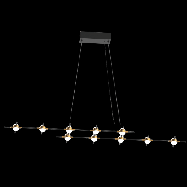 Molecular 10 Light Pendant (Black and Gold) Model D - MD18001067-10DBG