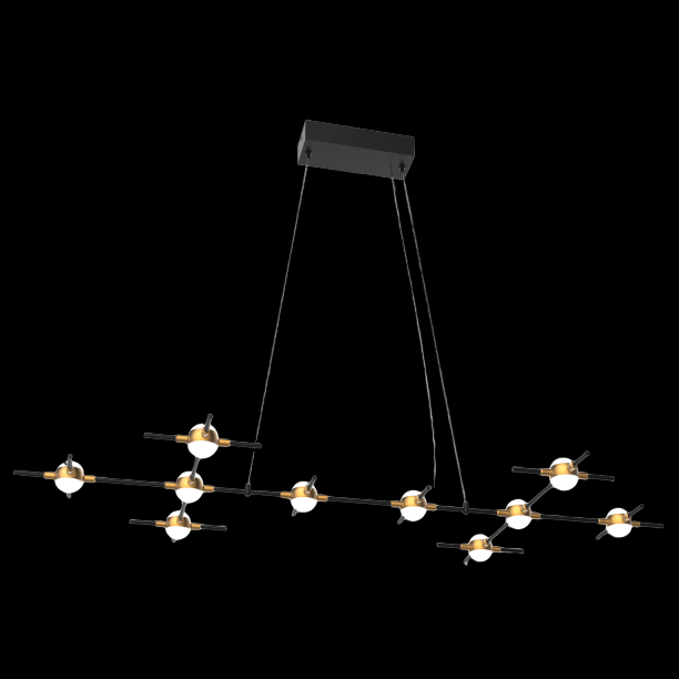 Molecular 10 Light Pendant (Black and Gold) Model G - MD18001067-10GBG
