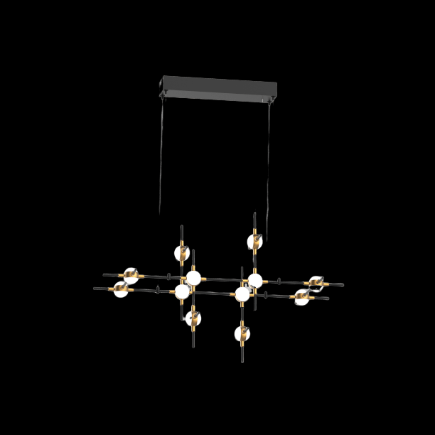 Molecular 12 Light Pendant (Black and Gold) Model J - MD18001067-12JBG