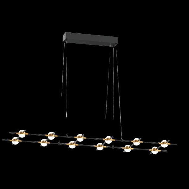 Molecular 12 Light Pendant (Black and Gold) Model L - MD18001067-12LBG