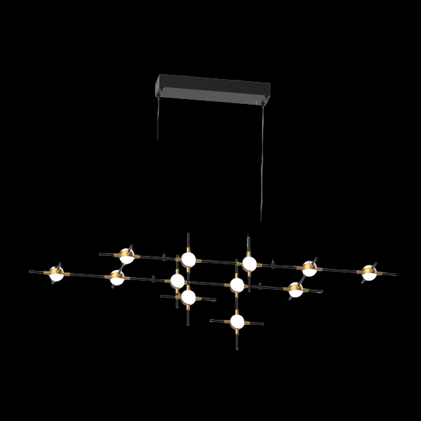 Molecular 12 Light Pendant (Gold and Black) (Model I) - MD18001067-12IBG
