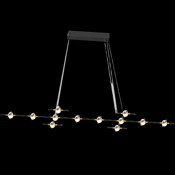 Molecular 12 Light Pendant (Gold and Black) Model K - MD18001067-12KBG