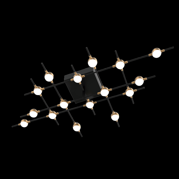 Molecular 16 Light Flush (Black and Gold) Model D - MX18001067-16DBG
