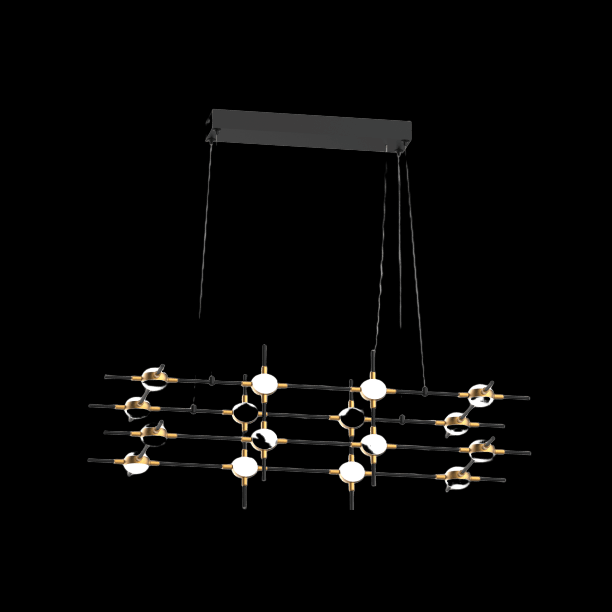 Molecular 16 Light Pendant (Black and Gold) Model A - MD18001067-16ABG