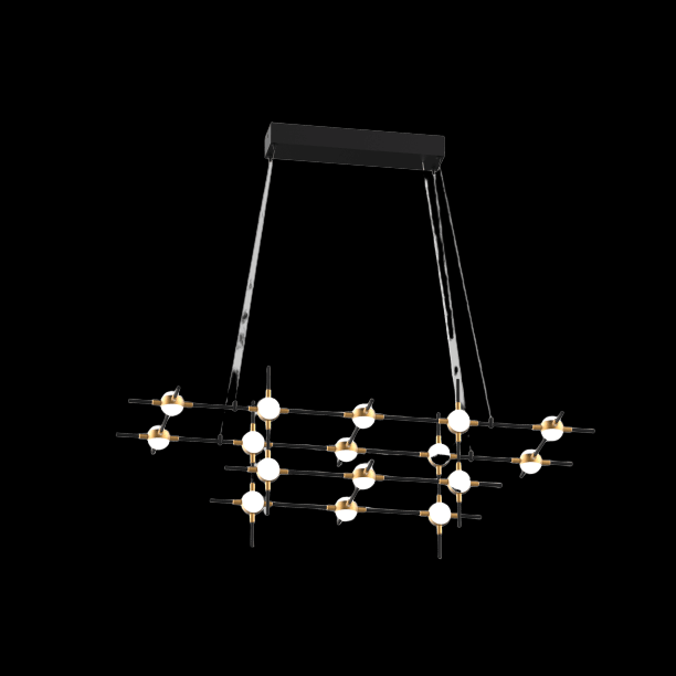 Molecular 16 Light Pendant (Black and gold) Model C - MD18001067-16CBG