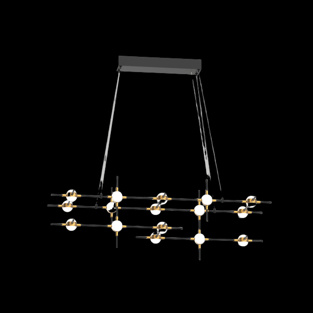 Molecular 16 Light Pendant (Black and Gold) Model D - MD18001067-16DBG