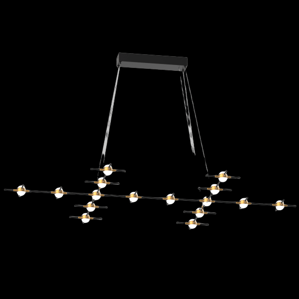 Molecular 16 Light Pendant (Black and Gold) Model F - MD18001067-16FBG