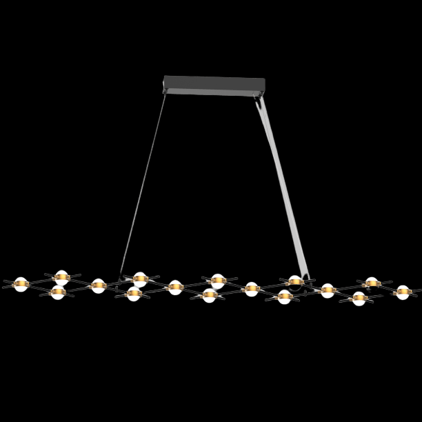 Molecular 16 Light Pendant (Black and Gold) Model H - MD18001067-16HBG