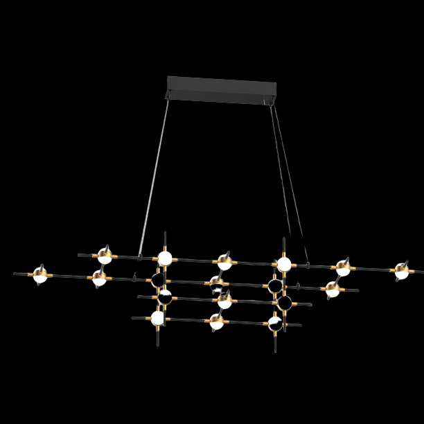 Molecular 18 Light Pendant (Black and Gold) Model B - MD18001067-18BBG