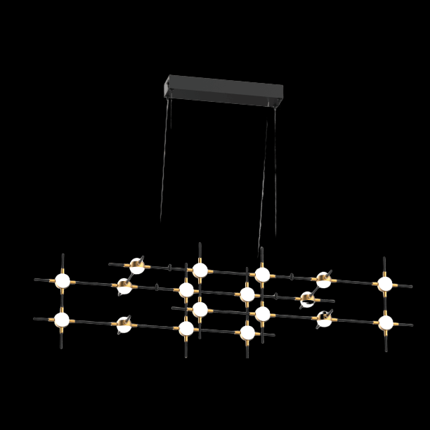 Molecular 18 Light Pendant (Black and Gold) Model D - MD18001067-18DBG