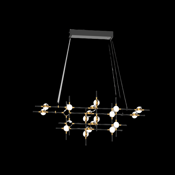 Molecular 20 Light Pendant (Black and Gold) Model F - MD18001067-20FBG