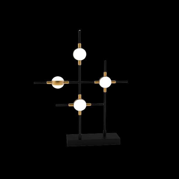 Molecular 4 Light Table Lamp (Black and Gold) Model B - MT18001067-4BGB