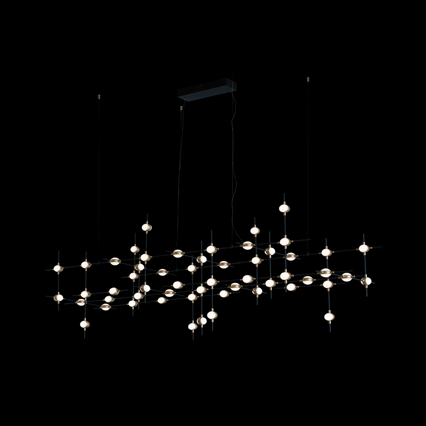 Molecular 55 Light Pendant Black with Gold Model A - MD18001067-55ABG