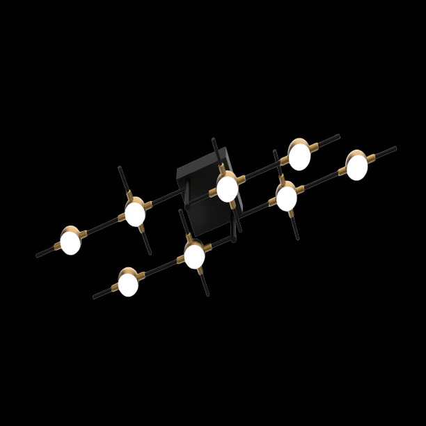 Molecular 8 Light Flush (Black and Gold) (Model C) - MX18001067-8CBG