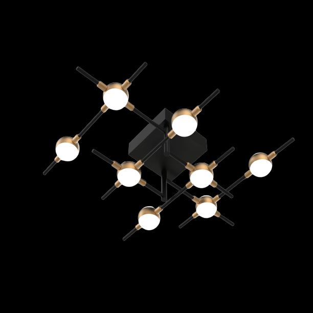 Molecular 8 Light Flush (Black and Gold) (Model D) - MX18001067-8DBG