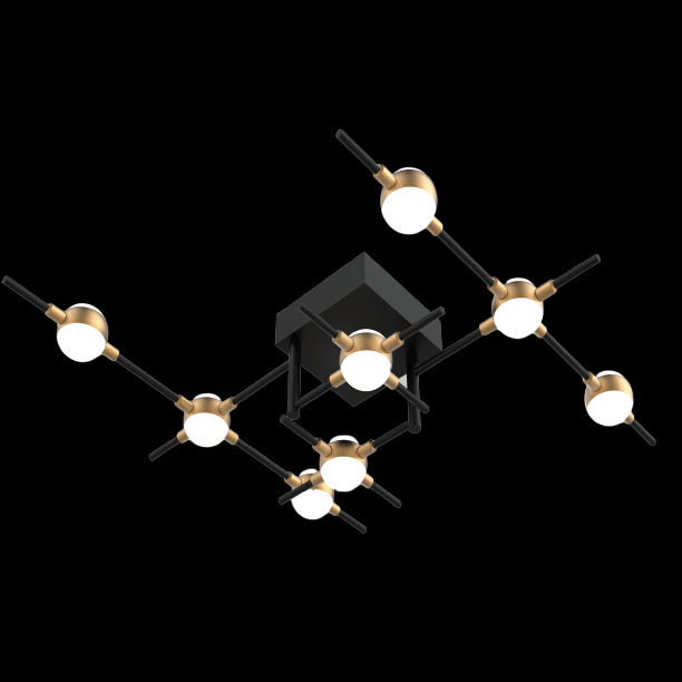 Molecular 8 Light Flush (Black and Gold) (Model F) - MX18001067-8FBG
