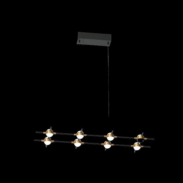 Molecular 8 Light Pendant (Black and Gold) Model A - MD18001067-8ABG