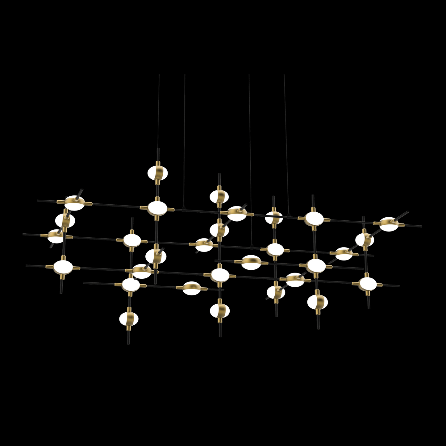 Molecular pendant 30 light kit, black and gold - MD18001067-30ABG