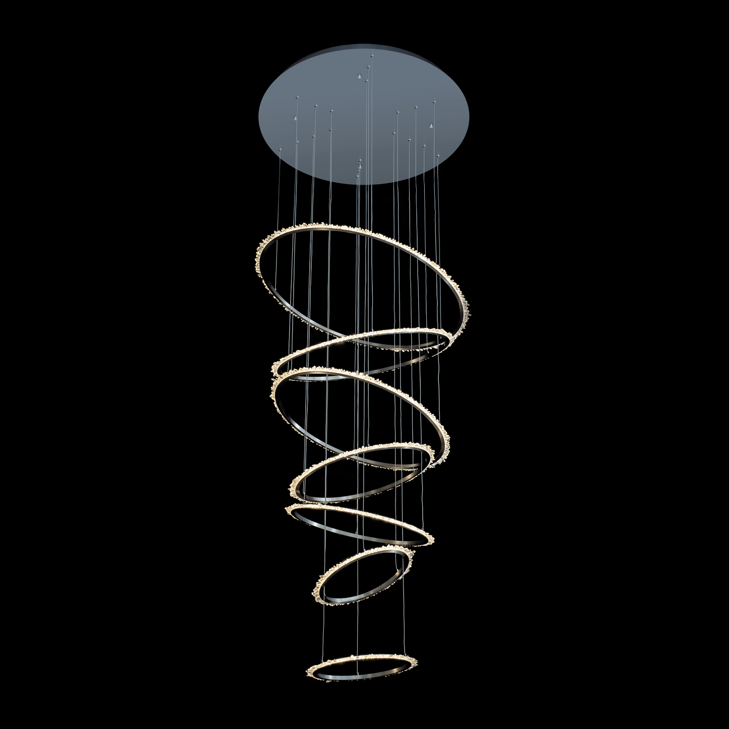 Quartz Halo 7 Ring Pendant Satin Nickel - MD20020154-7ASN