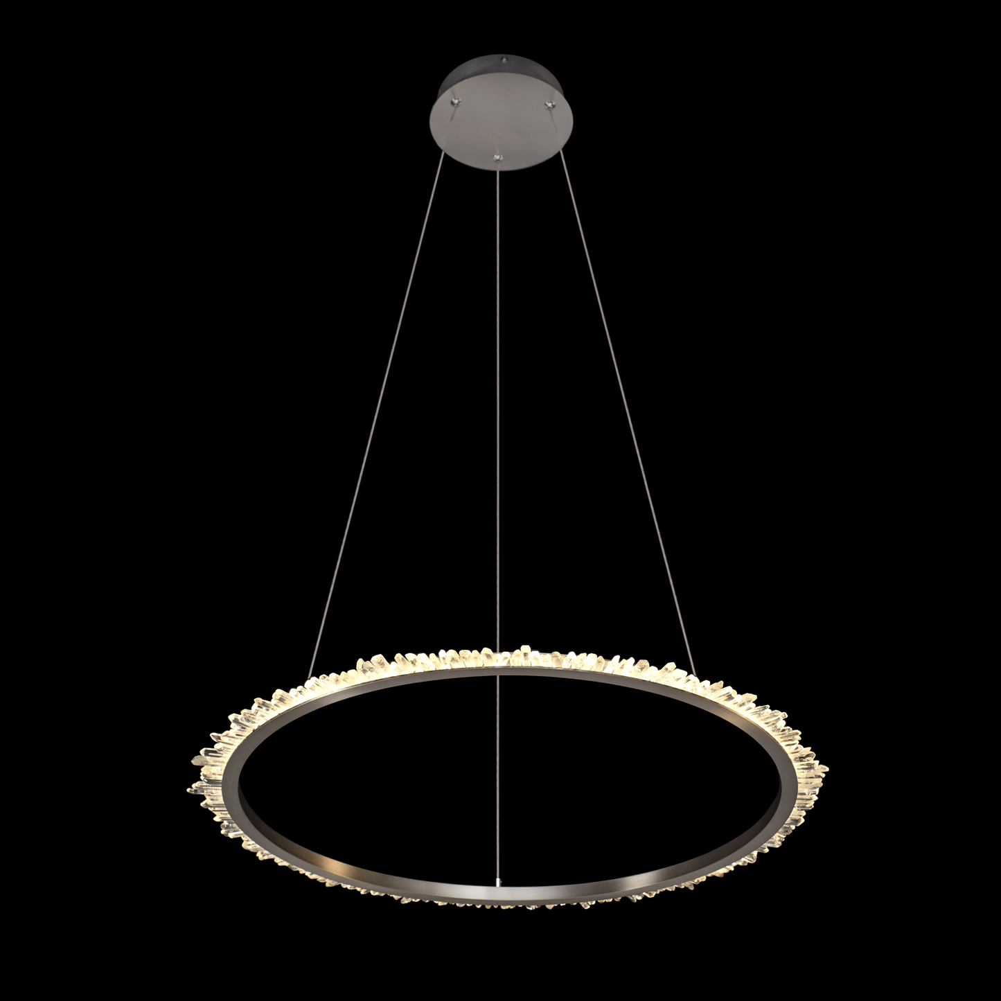 Quartz Halo Large Round Pendant Satin Nickel - MD20020154-1BSN