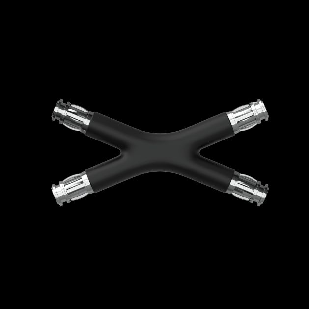 Tubular 45 Degree Connector Black - TUB-C45-BLK