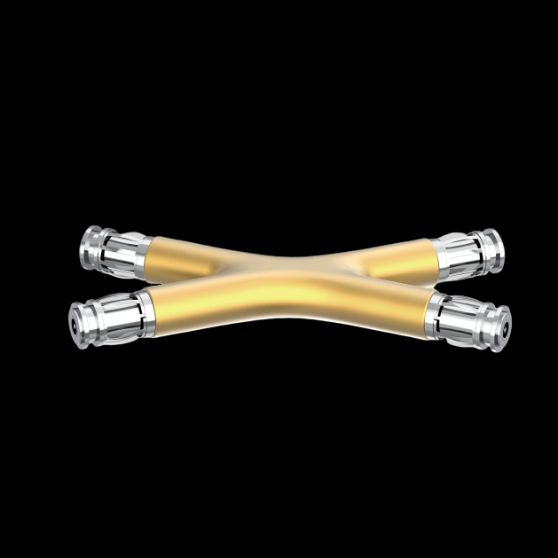 Tubular 45 Degree Connector Satin Gold - TUB-C45-GOL