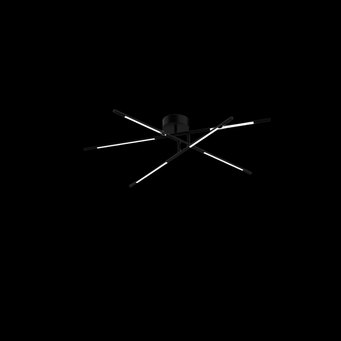 Tubular 6 Light Flush Matt Black (Model A) - MX18001070-6ABLK
