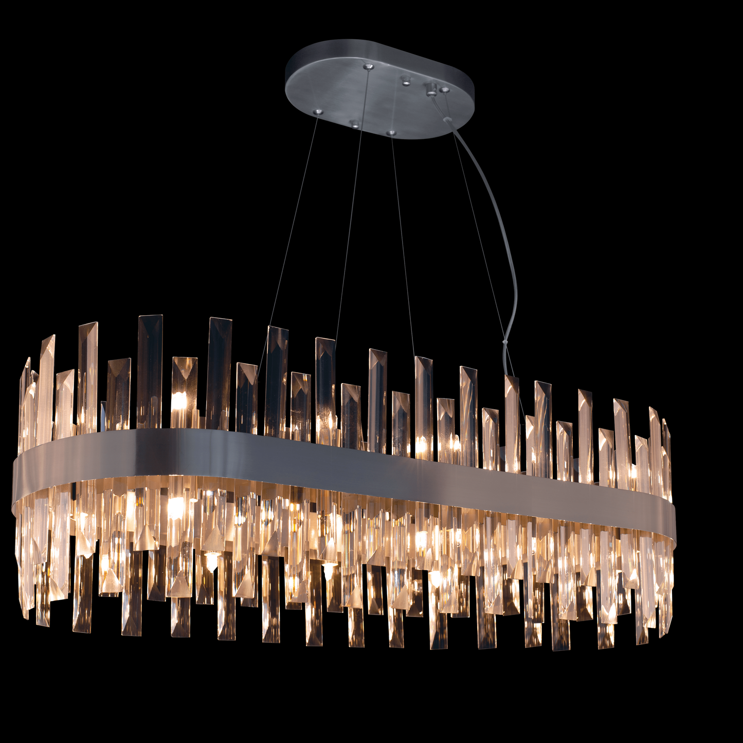 Zenna Large Oval Pendant Satin Nickel - MD20020101-28ASN