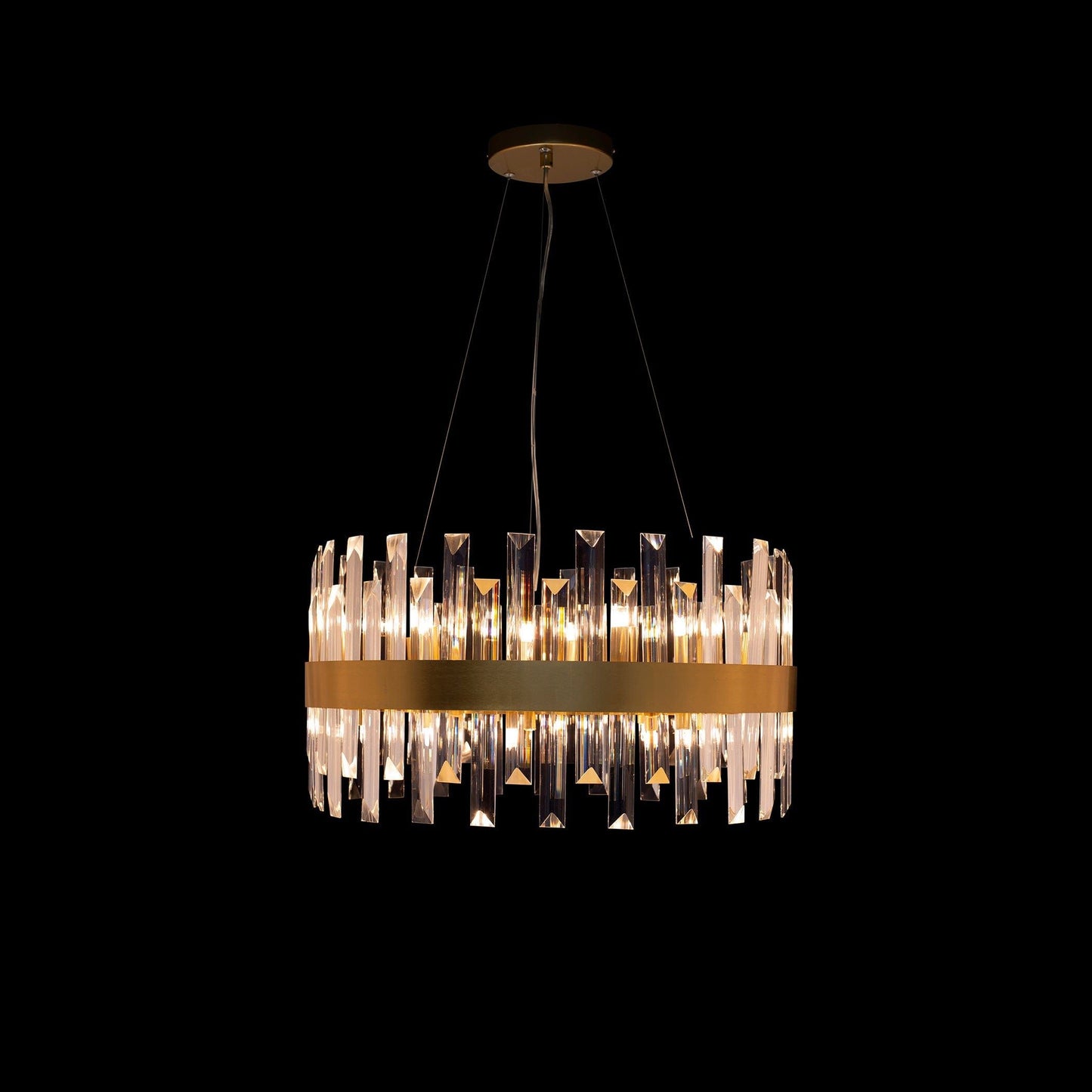 Zenna Round Large Pendant Satin Gold - MD20020101-14ASG