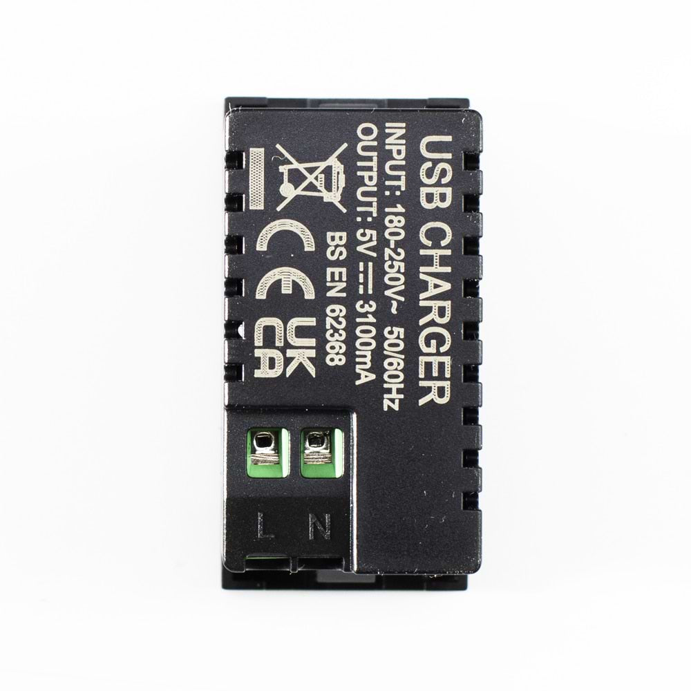 Soho Lighting Black USB Charger A & C EM-Euro Module