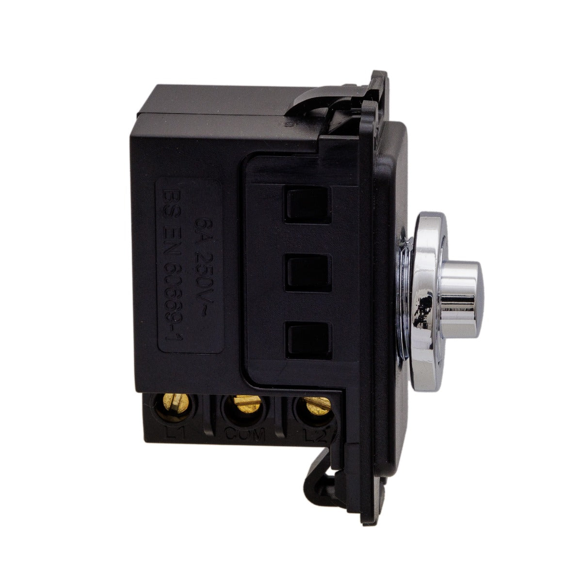 Soho Lighting Polished Chrome 6A 2 Way Retractive Push Button CM Grid Module Switch