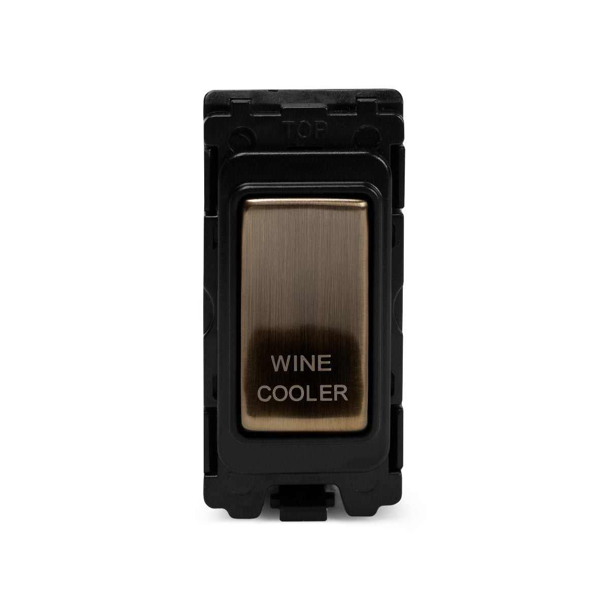 The Charterhouse Collection 20A Double Pole 'Wine Cooler' RM-Grid Switch Module Antique Brass
