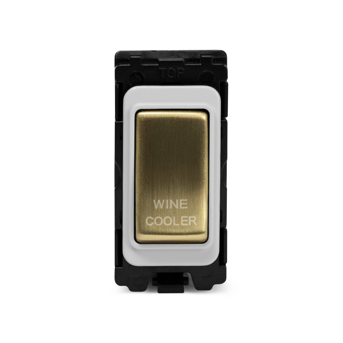 The Savoy Collection Brushed Brass 20A Double Pole 'Wine Cooler' RM-Grid Switch Module