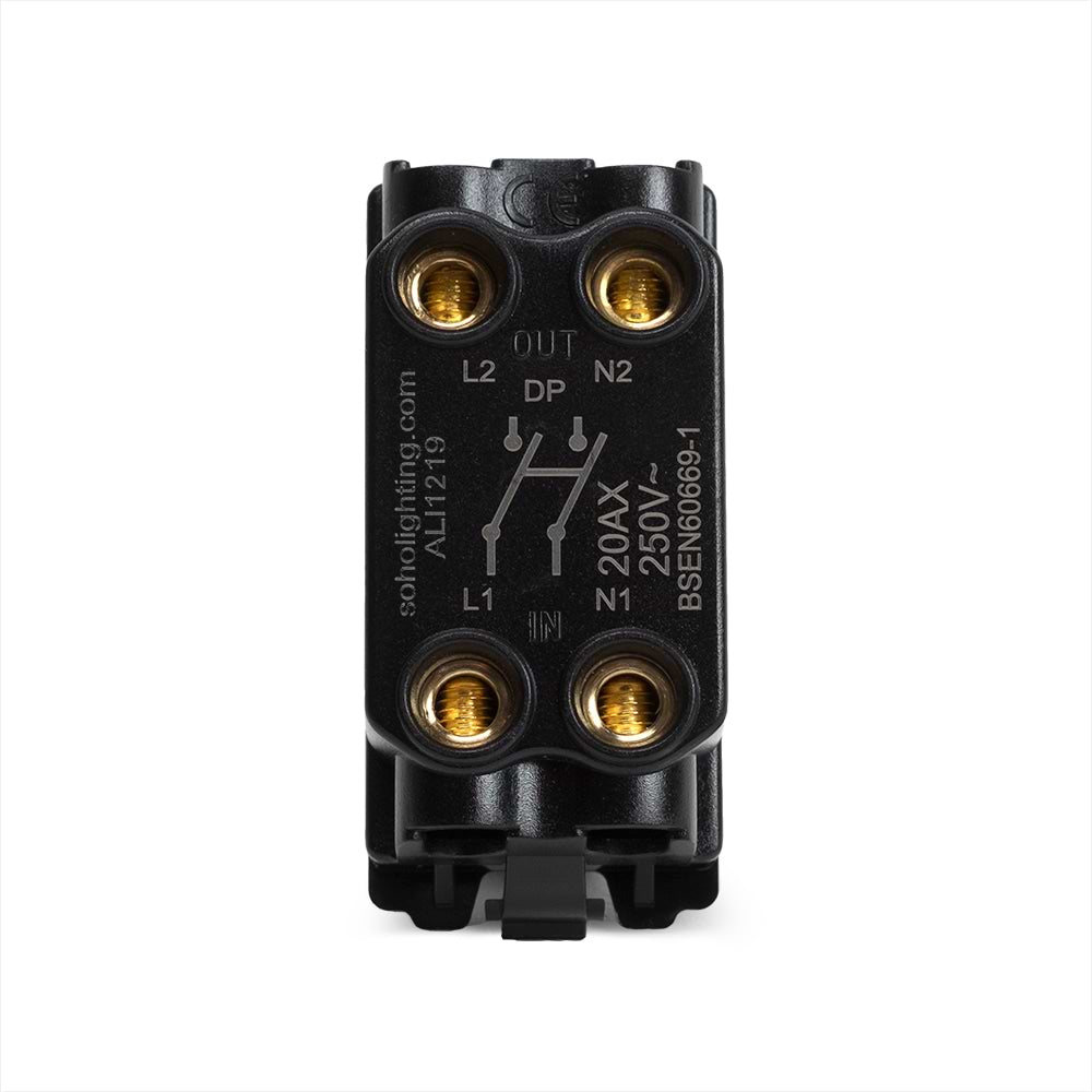 The Connaught Collection Black Nickel 20A Double Pole 'Wine Cooler' RM-Grid Switch Module