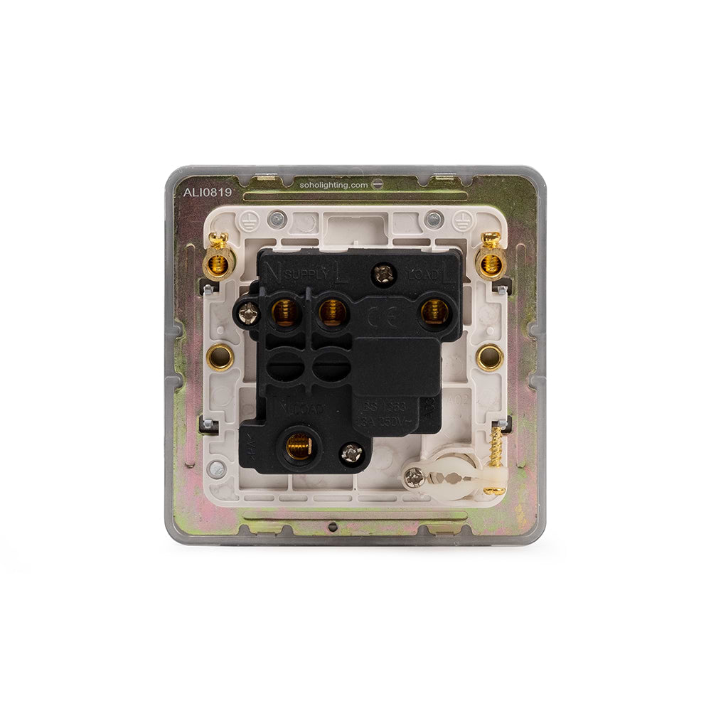The Eldon Collection White Metal Flat Plate 13A Switched Fused Connection Unit (FCU) Flex Outlet Wht Ins Screwless
