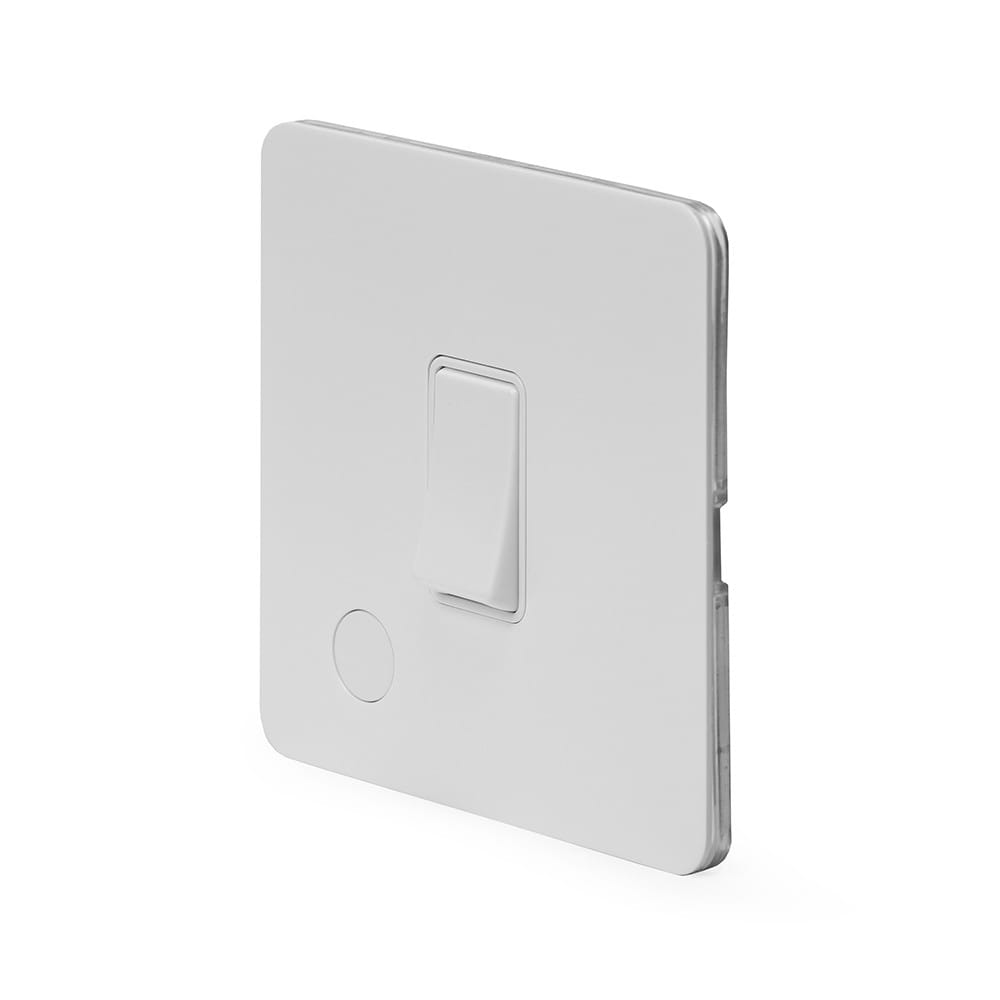 The Eldon Collection White Metal Flat Plate 20A 1 Gang Double Pole Switch Flex Outlet Wht Ins Screwless