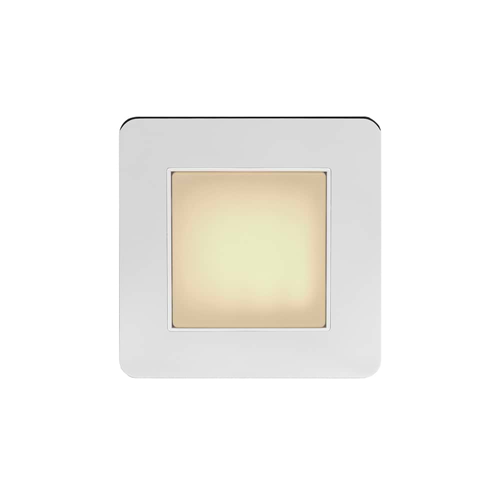 The Finsbury Collection Polished Chrome Flat Plate LED Stair Light - Warm White