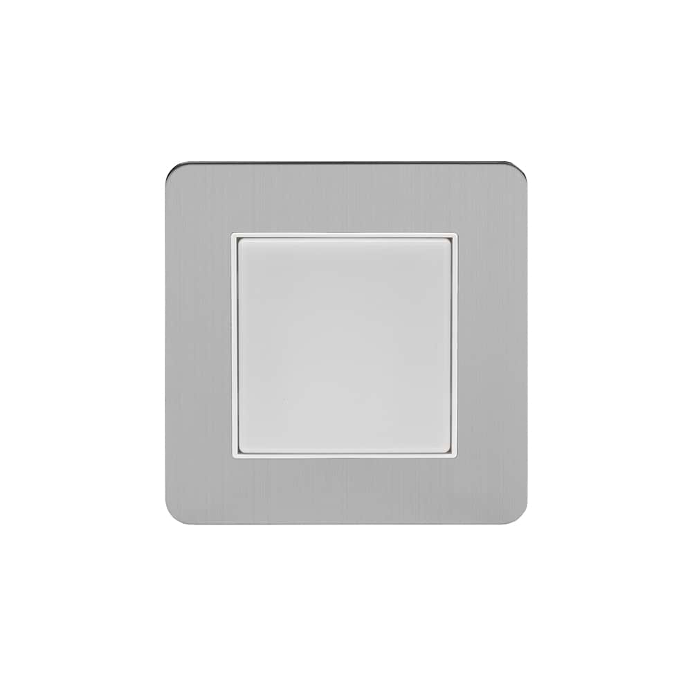 The Lombard Collection Brushed Chrome Flat Plate LED Stair Light - Cool White