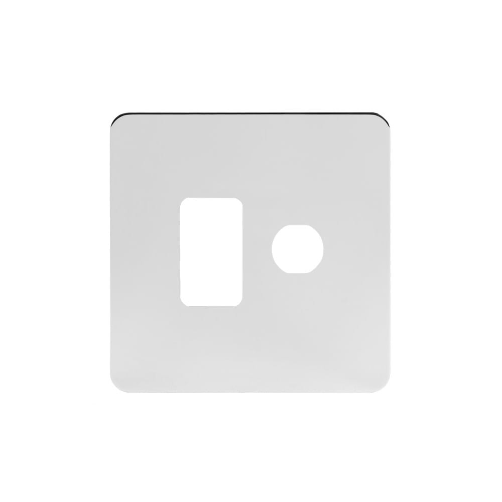 The Finsbury Collection Polished Chrome Flat Plate 2 Gang 1RM+1CM Dual Module Grid Switch Plate