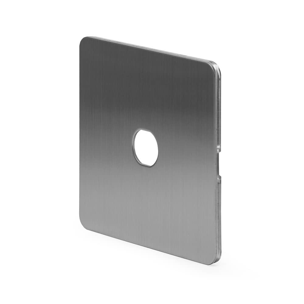 The Lombard Collection Brushed Chrome Flat Plate 1 Gang LT3 Toggle Plate ONLY