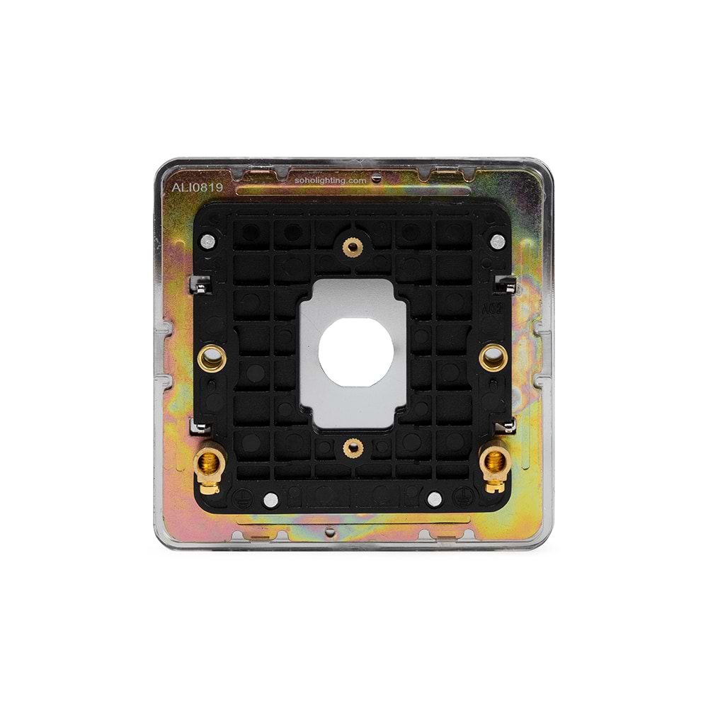 The Finsbury Collection Polished Chrome Flat Plate 1 Gang LT3 Toggle Plate ONLY