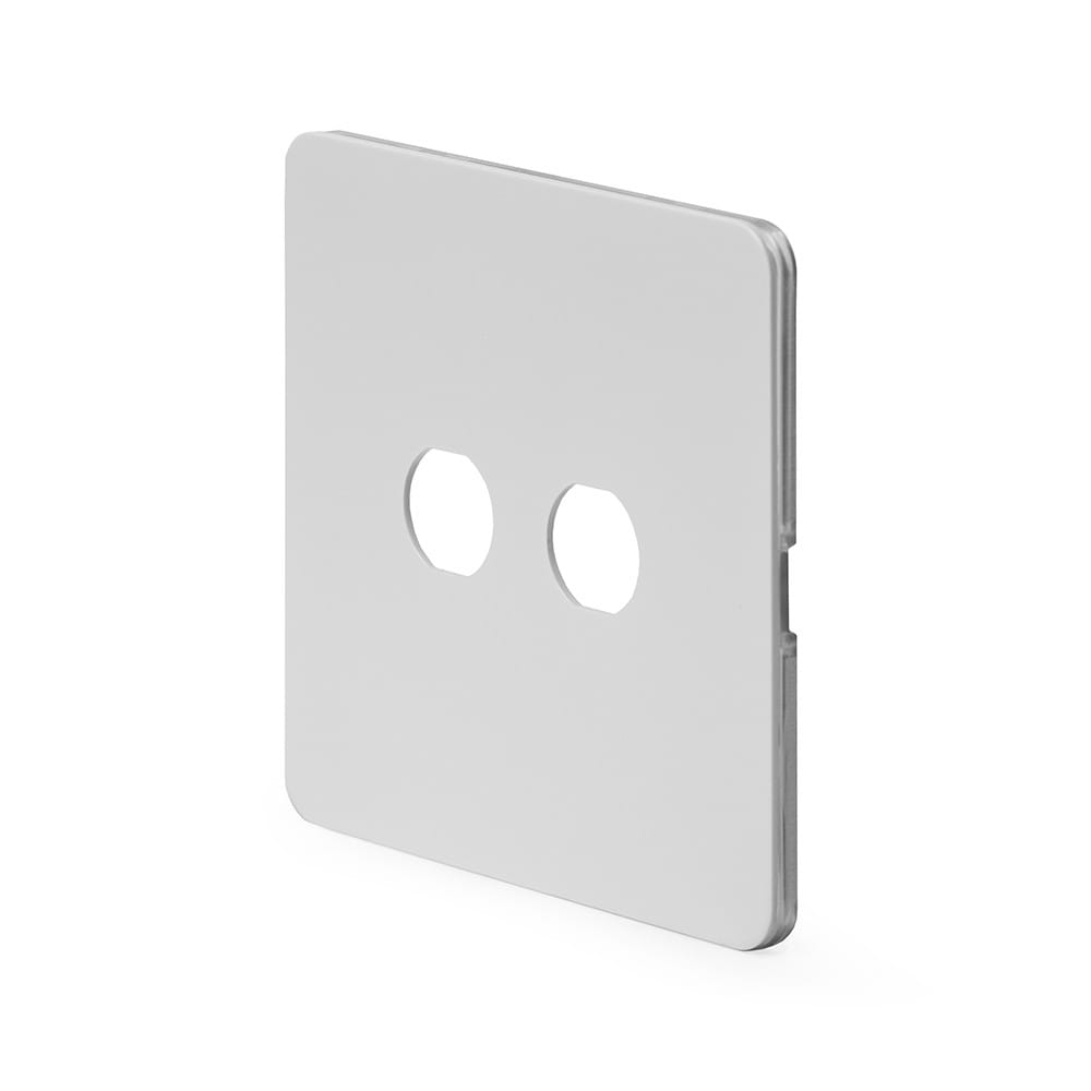 The Eldon Collection White Metal Flat Plate 2 Gang LT3 Toggle Plate ONLY